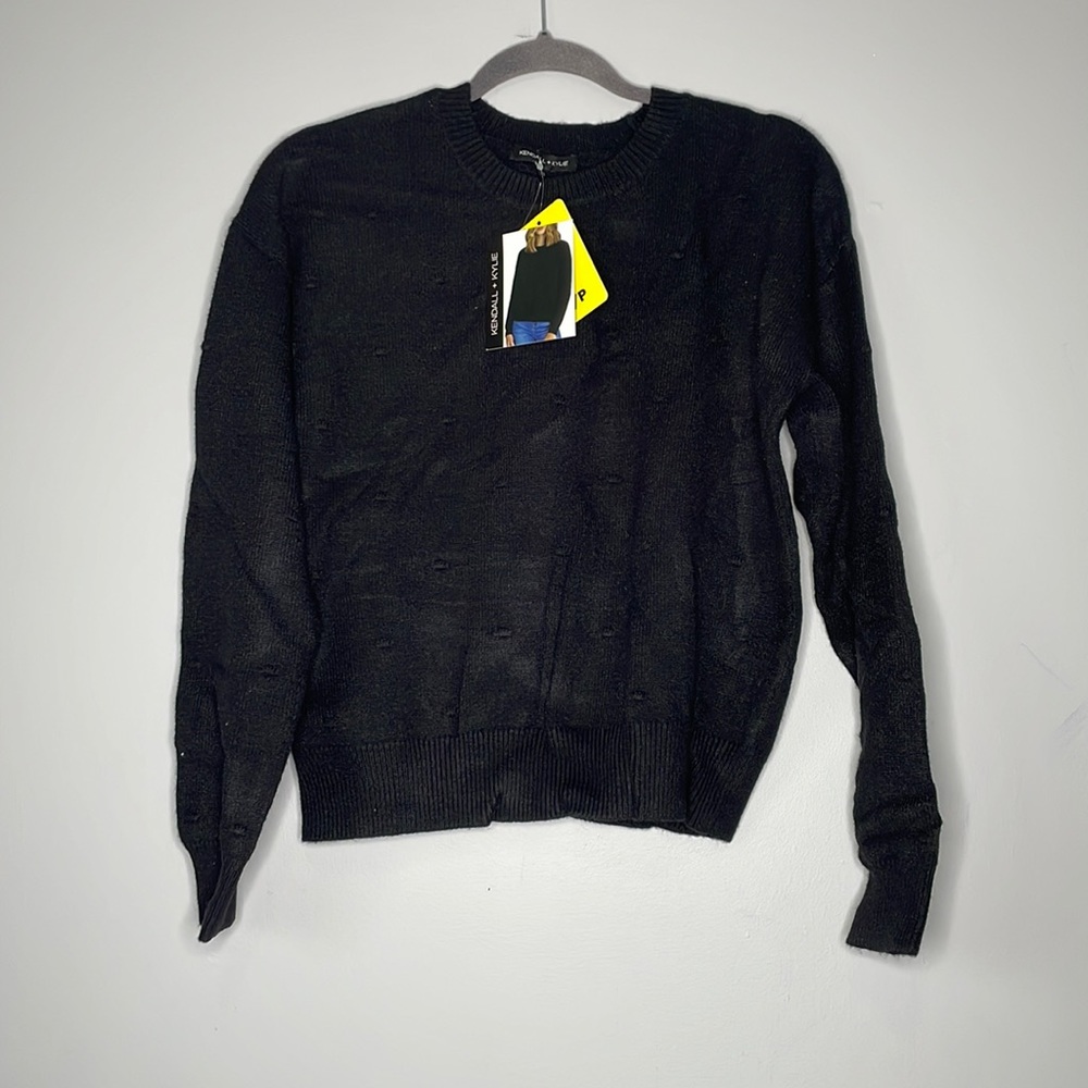 Kendall and Kylie Knit Popcorn Pullover Crewneck Sweater